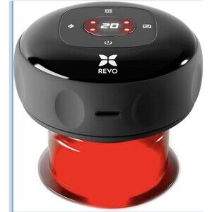 REVO The Original 4-in-1 Smart Cupping Therapy Massager, Red 1 Pack, Black